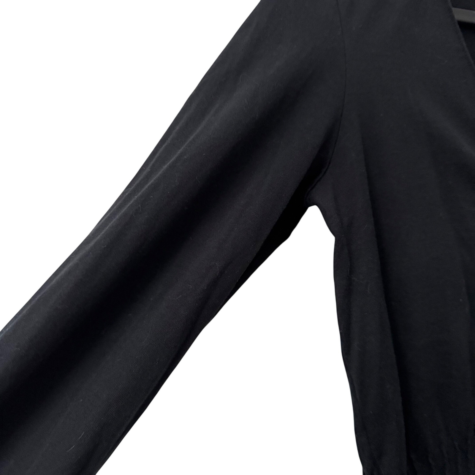 Top donna Yves Saint Laurent nero pintucked fit svasato manica lunga grande