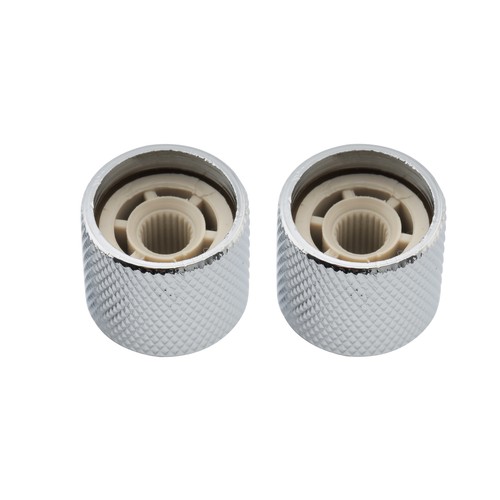 Musiclily Pro 2Pcs Chrome Inch Steel Dome Push-on Knobs 19mm For USA Guitar Bass - Picture 4 of 7