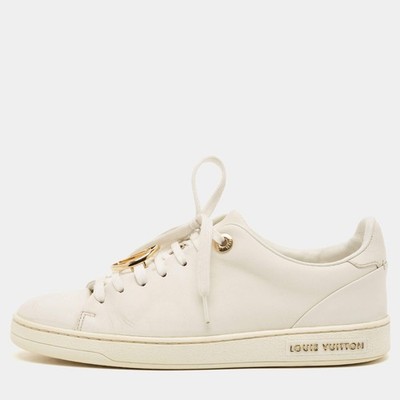 Louis Vuitton Frontrow Size 35 White Leather Metal Logo Low Top Sneakers