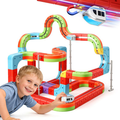 Magnetic Train Set for Kids, 3D Electric Train Set, STEM Educational Building To
