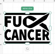 F*** Cancer Ribbon Awareness Vinyl Decal Sticker Car SUV Truck - Black - 4.5x3”