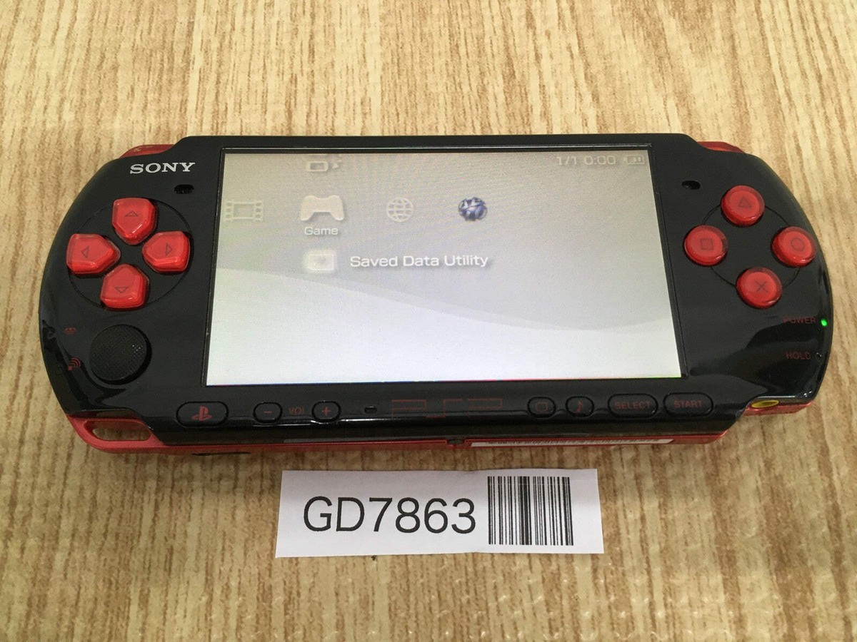 GD7863 Plz Read Item Condi PSP-3000 BLACK & RED SONY PSP