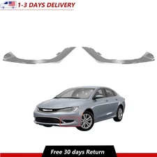 For 2015-2017 Chrysler 200 Front Left Right Outer Chrome Front Bumper Trims