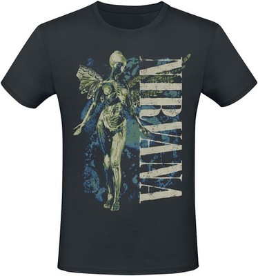 Nirvana T-Shirt Herren Vertical Logo schwarz Band-Merch, Bands, Nachhaltigkeit