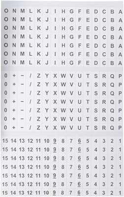 42-028 A-Z, 0-15 and Symbols Pocket Pack Wire Markers