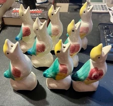 10 Morton Pottery 5" Tall Pie Bird Vent Funnel lot ~ White Teal Red Blue Yellow