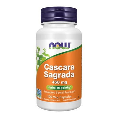 NOW Cascara Sagrada 450mg Herbal Regularity Supplement 100 Veg Capsules