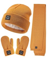 Baby Winter Set Camel 6-36 Months Thermal Gloves Hat Mittens Scarf Warm