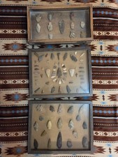Lot of 84 Authentic Native American Arrowheads with Cases