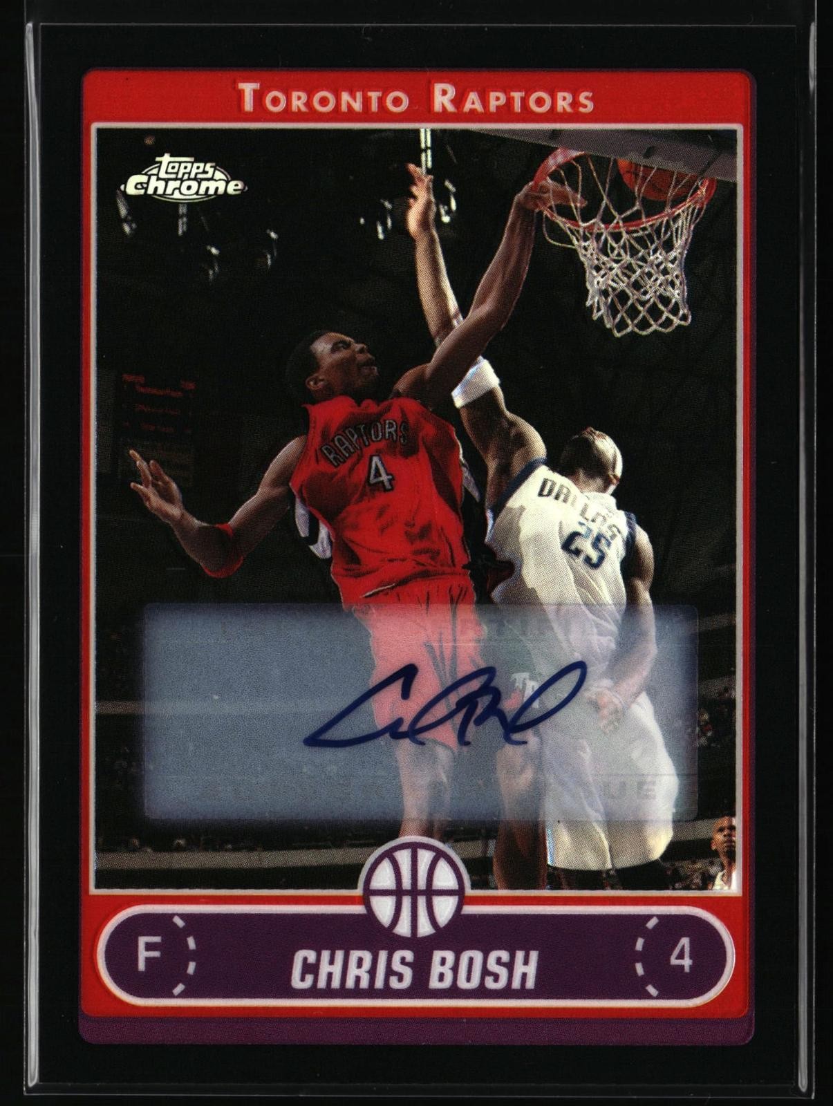 2006-07 Topps Chrome #74 Chris Bosh Autographs Refractor Black