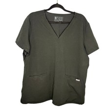 FIGS Technical Collection Scrub Top Size XL Black Healthcare Uniform