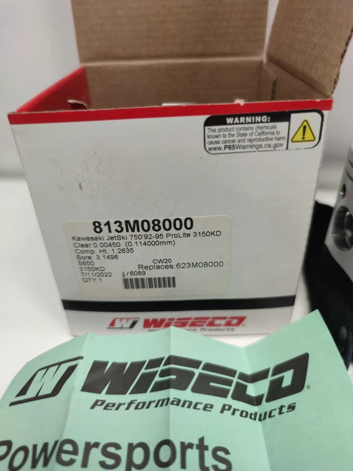 Комплект поршней Wiseco для гидроциклов Kawasaki 750 футов 92-95 Pro-Lite 3150KD #813M08000. - Изображение 2 из 4
