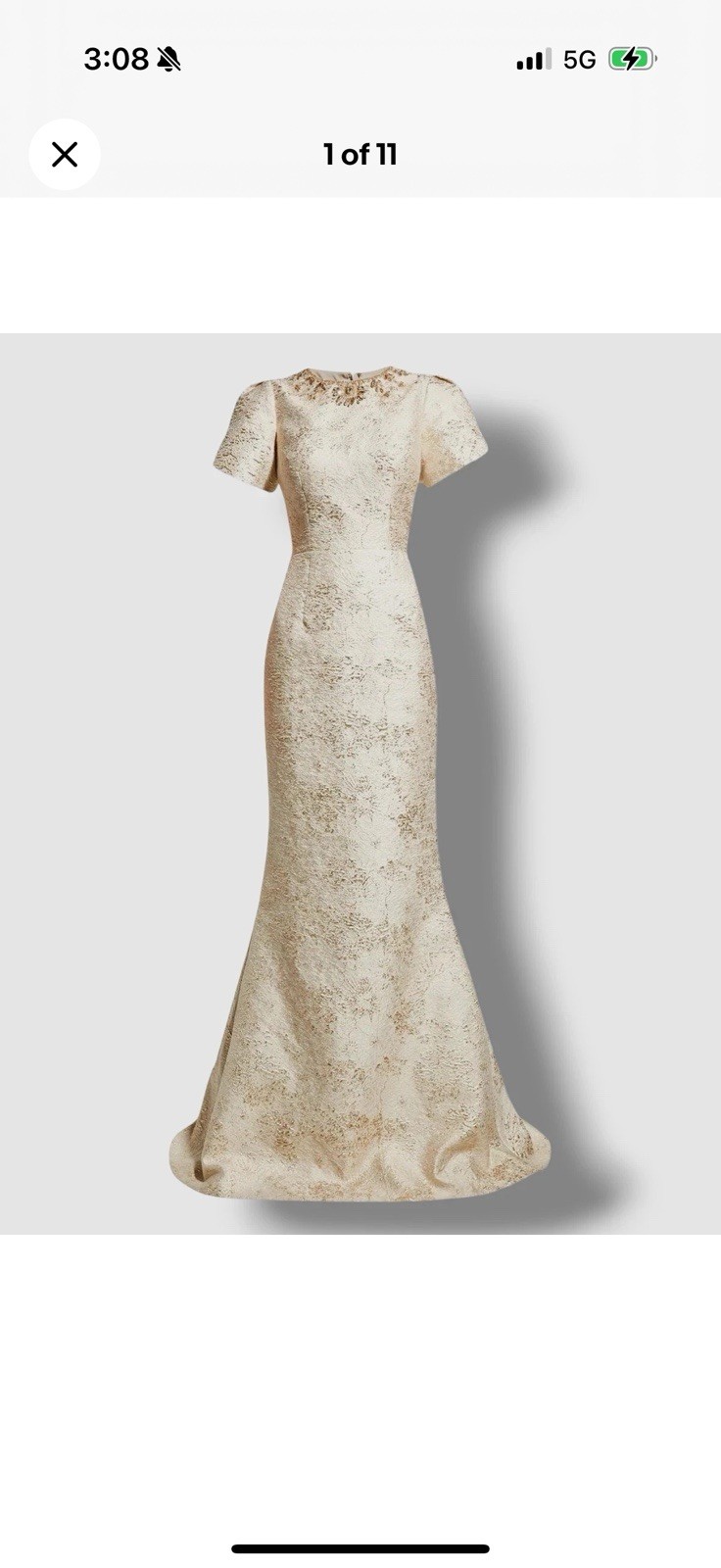 Teri Jon Rickie Freeman gold dress