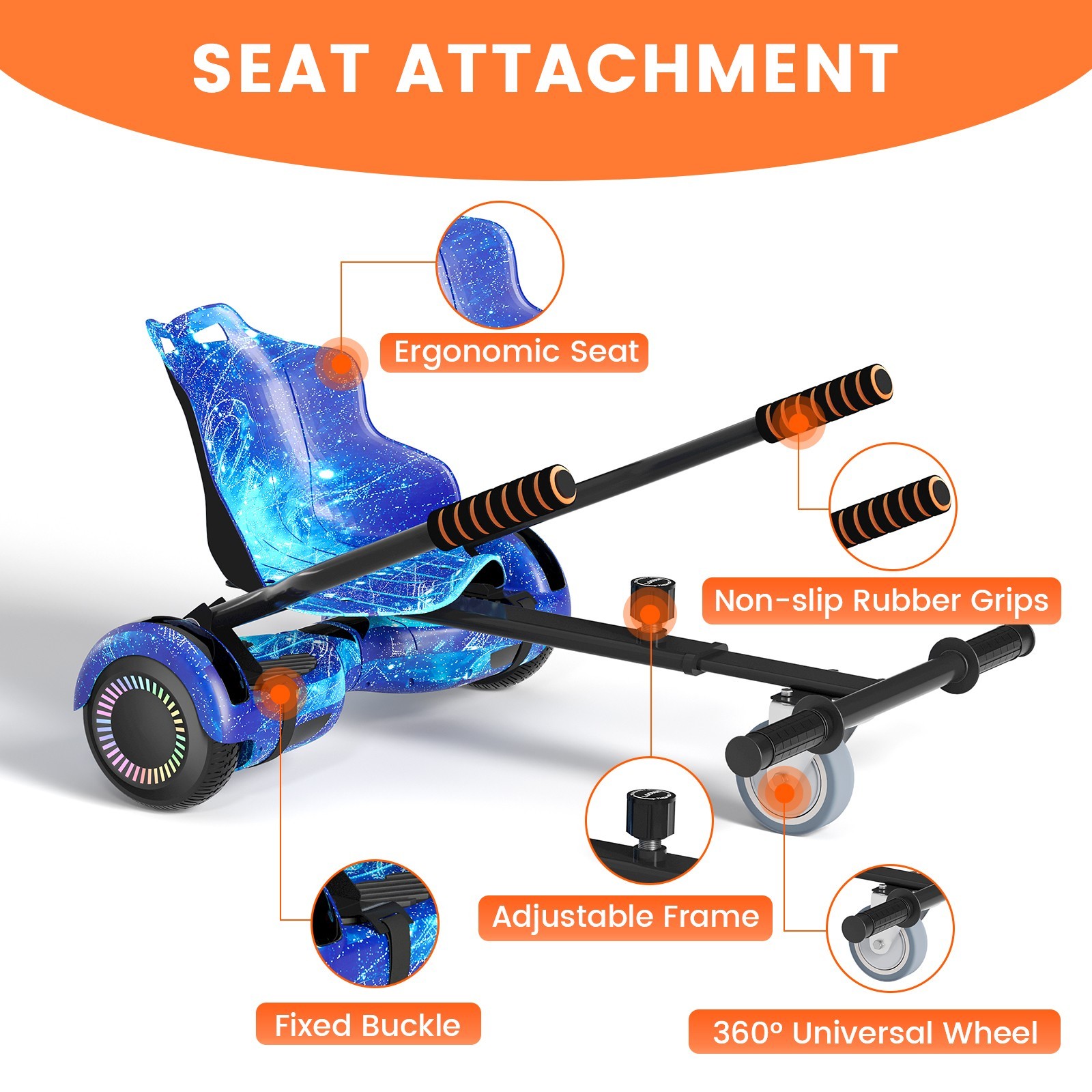 New Hoverboard & Go Kart 6.5'' Electric Bluetooth Self-Balance Scooter for Kids