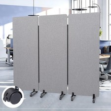 Freestanding Privacy Panel 72x66 Inch, 3-Panel Room Divider Office Partition