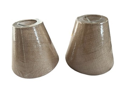 Multiples Available (2) Small Clip On Lamp Chandelier Shades 3'' X 6'' X 5'' Burlap