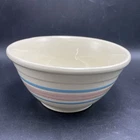 McCoy Pottery 7.5” Pink Blue Stripe Oven Ware Mixing Bowl Vtg 1968-1974