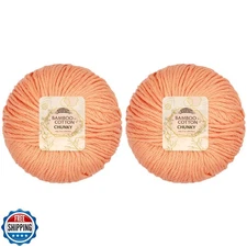 JubileeYarn Bamboo Cotton Chunky Yarn - 100g/Ball - Peach Cobbler - 2 Balls