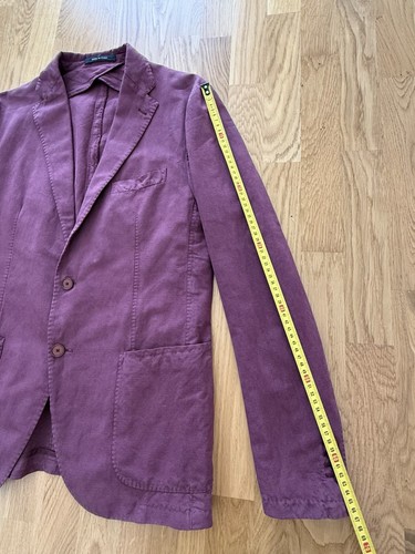 Tagliatore Blazer Cotton Linen Silk Burgundy Men Size 50R - Picture 13 of 14