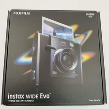 FUJIFILM instax WIDE Evo Hybrid Instant Camera Black Wide Format Film with Box