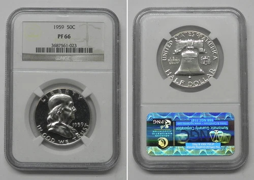1959 Franklin Half Dollar 50c, NGC PR66  #1023
