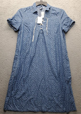 Gap Maternity Tunic Shirt Dress Women Medium Multi Floral Naturally Soft Lace Up