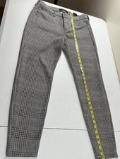 Liverpool Women's Skinny Size 10/30 Pants with Grey/Blue Plaid Pattern So Soft