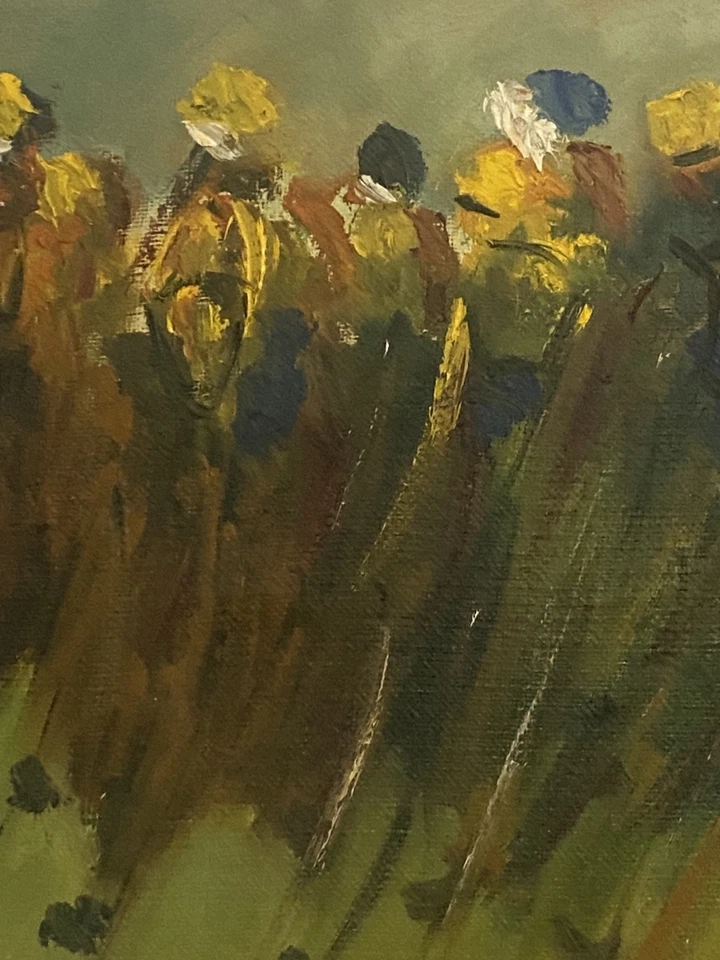 Tableau Contemporain Figuratif Huile sur Toile Chevaux Polo Course Signé Jaeck - Photo 4/4