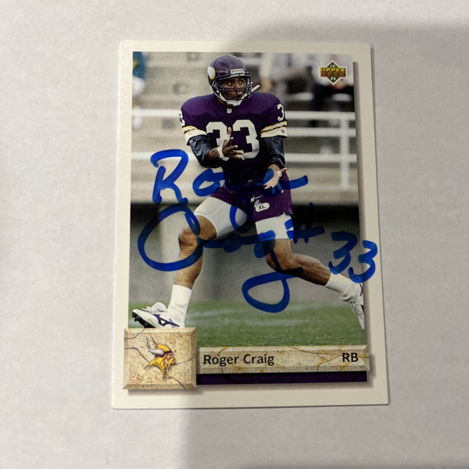 Autographed Roger Craig 1992 Upper Deck. Nebraska Cornhusker, 49ers, Vikings!