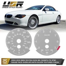 Premium Silver Gauge Face Overlay For 2004-2010 BMW 6-Series E63/E64 Non-M6