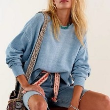 Free People Easy Street Tunic Knit Sweater Size Small Oversized Boho Hippie