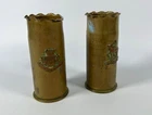 Trench Art Brass Shell Case Badged Paris 1916 4 Inches High Vintage Military WW1