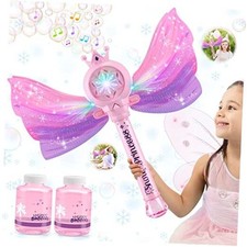Bubble Wands for Kids Girls - LED Light  Music Bubble Machine: 3 AA Pink