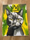 Original Abstract Cat Painting 14x11 Canvas Modern Wall Art Home Decor Signed — photo 5