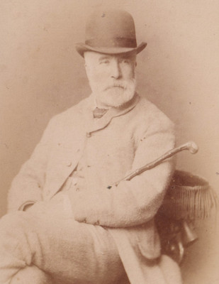 Viktorianisches CDV-Foto älterer Gentleman Bowler Hut Gehstock Bad Somerset