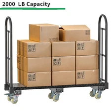U-Boat Platform Cart Truck Dolly Thick Steel W/ Wheels for Narrow Aisles 2000LBS