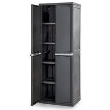 Sterilite Storage Cabinet, Garage, Pantry, Kitchen Organizer, 4 Shelves, Gray