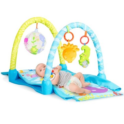 4 in 1 Activity Gym Play Mat Baby Activity Center w/ 3 Hanging Toys Play Time