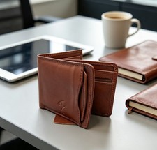 Genuine Leather Wallet Men’s Bifold Wallet Slim Leather Card Holder