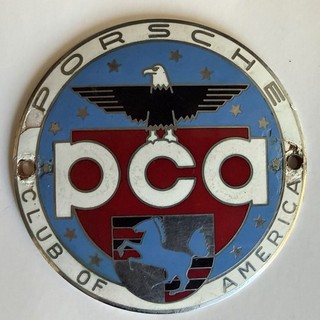 Vintage Porsche auto car PCA Porsche Club of America Grill Radiator Badge USA