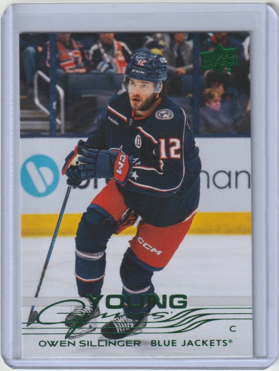 2025-26 Upper Deck Series 1 Holiday Owen Sillinger Young Guns #227 Blue Jackets