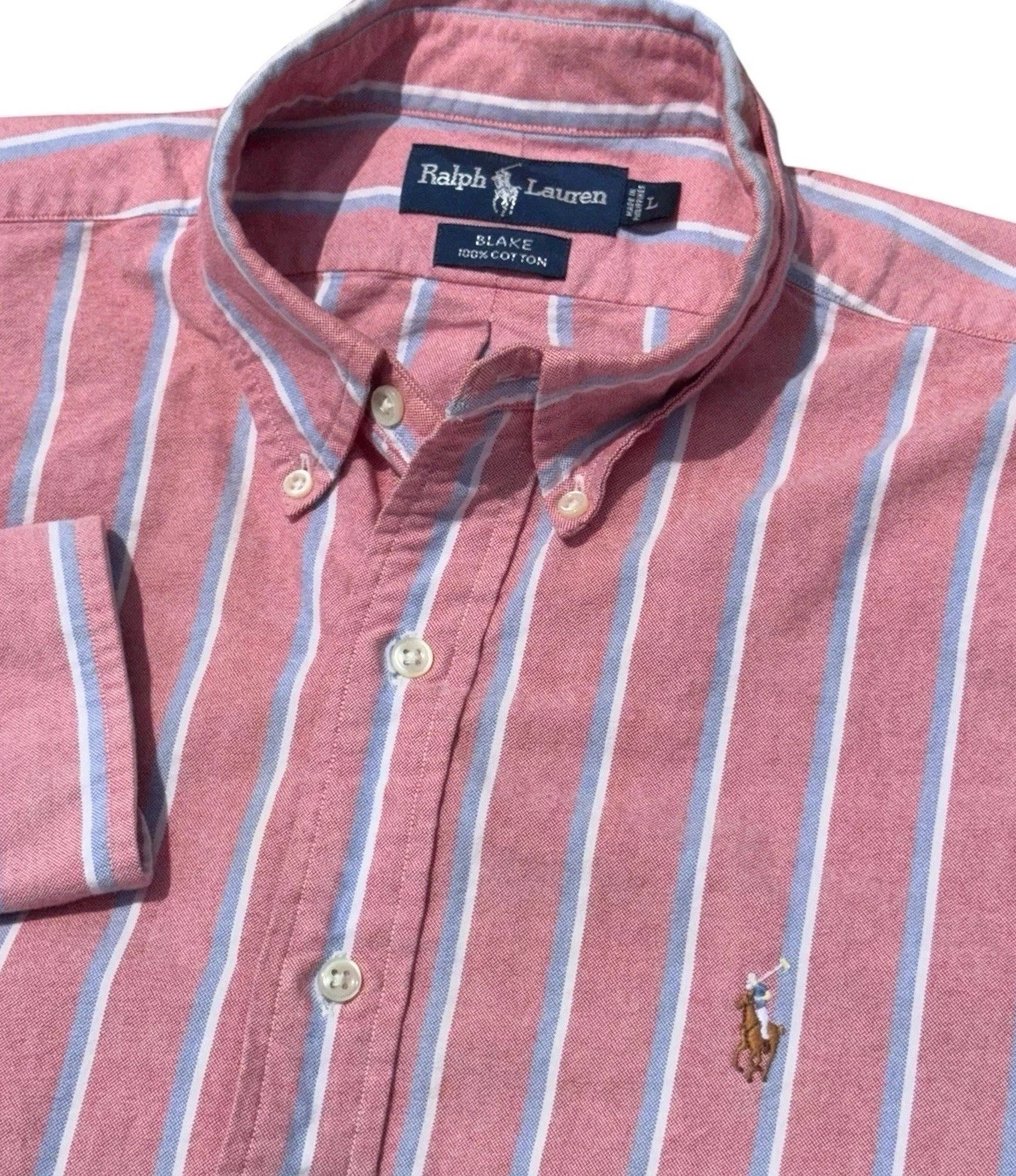 VTG Polo Ralph Lauren Blake Shirt Button Down Oxford Multicolor Mens Large