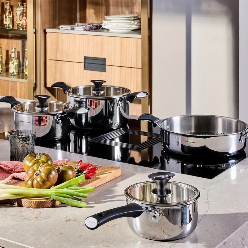 Set Batteria di Pentole TOGNANA Acciaio Inox Antiaderente Nido D' Ape INDUZIONE, fotografia 4 di 4