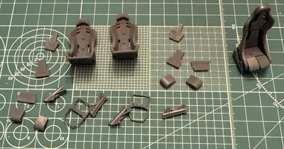 Pair Of Recaro RSS Seats RC Model Car 3D Print 1/24 Scale