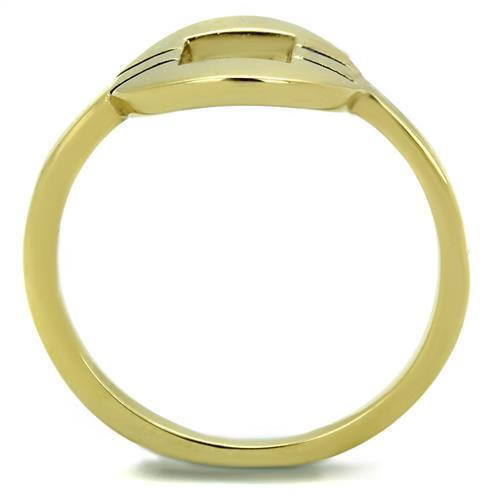 Alternate view of Women's Fortune Coin Ring, 14k Gold Plated, Steel, Minimalist, Modern