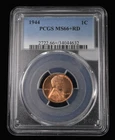 1944 Lincoln Cent Wheat Penny 1c- PCGS MS 66+ RD Red Gem!