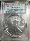 2024 (P) Star Privy MS 70 First Day of Issue American Silver Eagle