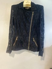 Marc Bouwer Black Lace Jacket With Gold Zippe...
