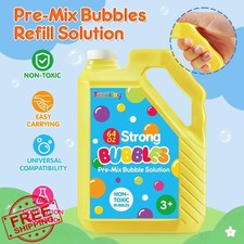 64 OZ Bubble Solution Refill Non-Toxic Pre-Mix No Mixing Needed