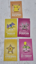 Lot of 5 Vintage 1999 Pokemon Sandylion Stickers Pikachu Zubat Pinsir Bellsprout